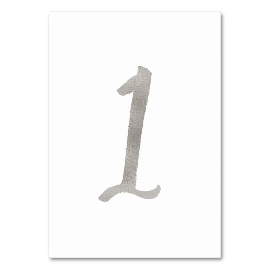 Silberfolie schick Hochzeitsfeier Tischnummer | Ta (Rückseite)