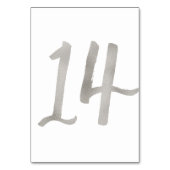 Silberfolie schick Hochzeitsfeier Tischnummer | Ta (Vorderseite)