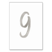 Silberfolie schick Hochzeitsfeier Tischnummer | Ta (Vorderseite)