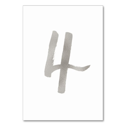 Silberfolie schick Hochzeitsfeier Tischnummer | Ta (Rückseite)