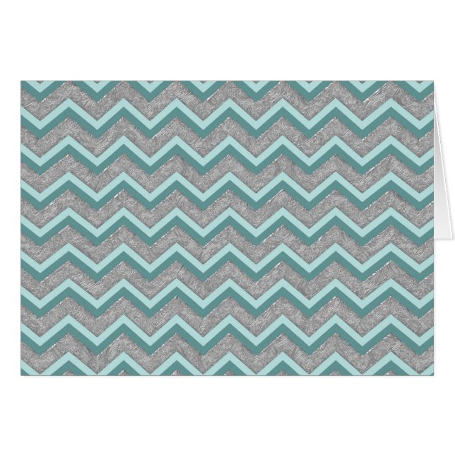 Silberfolie und Aquamarines ZigZag (Vorderseite (Horizontal))