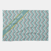Silberfolie und Aquamarines ZigZag Handtuch (Horizontal)