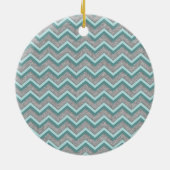 Silberfolie und Aquamarines ZigZag Keramikornament (Hinten)