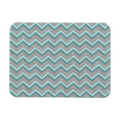 Silberfolie und Aquamarines ZigZag Magnet (Horizontal)