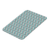 Silberfolie und Aquamarines ZigZag Magnet (Linke Seite)