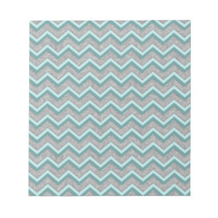 Silberfolie und Aquamarines ZigZag Notizblock