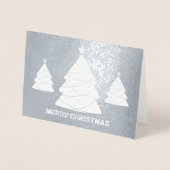 Silberfolie und Weißes Weihnachtsbaum-Foto Folienkarte (Vorderseite)