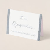 Silberfolie "Unsere Beileid..." Karte (Vorderseite)
