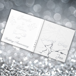 Silberfolie zum 25. Hochzeitstag | Gästebuch