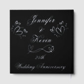 Silberfolie zum 25. Hochzeitstag | Gästebuch (Rückseite)