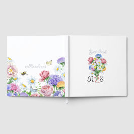 Silberfolien-Wildblumengarten-Hochzeit Frühjahrsfl Gästebuch