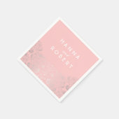 Silberfolieneffekt Blumenlandschaft Rosa Hochzeit Serviette (Ecke)