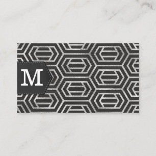 Silberfolienmuster Monogramm Visitenkarte