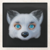 Silberfossilen Augenkerzenmagnet Glasuntersetzer (Vorderseite)