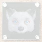 Silberfossilen Augenkerzenmagnet Glasuntersetzer (Rückseite)