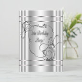 Silberfrauen 21. Geburtstag Party Einladung (Stehend Vorderseite)