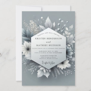 Silberfrost Botanische Hochzeit Einladung