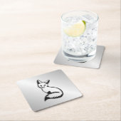 Silberfuchs Rechteckiger Pappuntersetzer (Vor Ort)