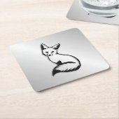 Silberfuchs Rechteckiger Pappuntersetzer (angewinkelt)