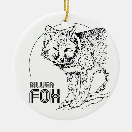 SILBERFUCHS VINTAGE KERAMIKORNAMENT (Vorne)