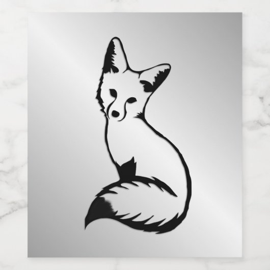 Silberfuchs Weinetikett (Einzelnes Label)