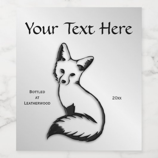 Silberfuchs Weinetikett (Einzelnes Label)