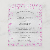 Silberfuchsienherzen Einladung zur Hochzeit (Vorderseite)