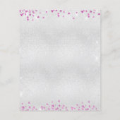 Silberfuchsienrosa Herzen Hochzeitsprogramm (Rückseite)