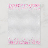 Silberfuchsienrosa Konfetti Hochzeitsprogramm (Rückseite)