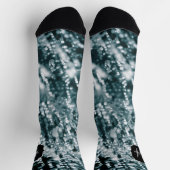Silberfunkel abstraktes Monogramm gefrorene Eisbla Socken (Oben)