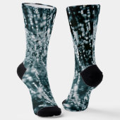 Silberfunkel abstraktes Monogramm gefrorene Eisbla Socken (Gewinkelt)