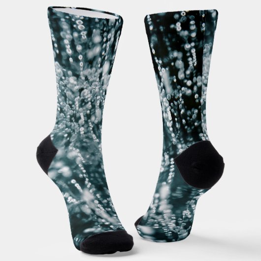 Silberfunkel abstraktes Monogramm gefrorene Eisbla Socken (Gewinkelt)