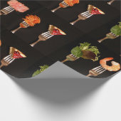 Silbergabeln auf schwarz geschenkpapier (Ecke)