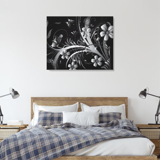 Silbergarten Leinwanddruck (Insitu (Schlafzimmer))