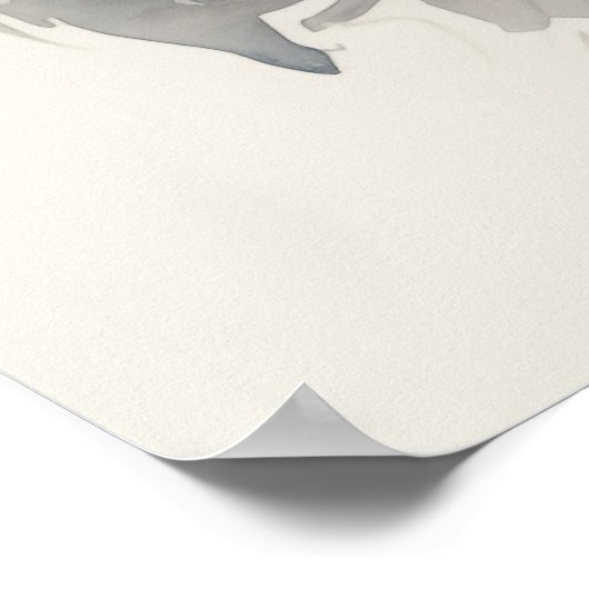 Silbergeist Tierpferd Poster (Ecke)