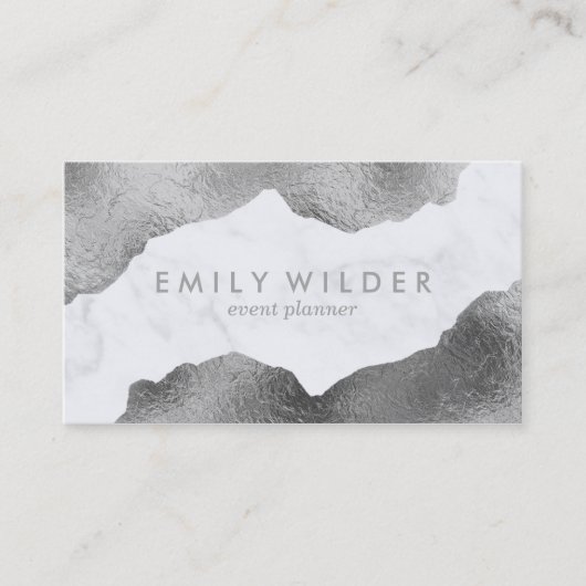 Silbergetauchter Marmor | Visitenkarte (Vorderseite)