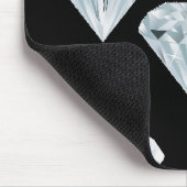 Silberglänzende Diamanten auf schwarz Mousepad (Ecke)