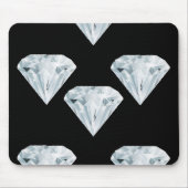 Silberglänzende Diamanten auf schwarz Mousepad (Vorne)