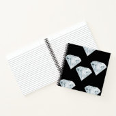 Silberglänzende Diamanten auf schwarz Notizblock (Innenseite)