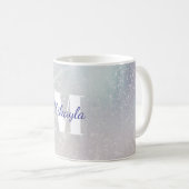 Silberglitter mit Sternen Kaffeetasse (VorderseiteRechts)
