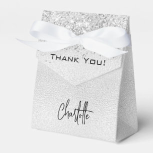 Silberglitzer-Sparkles-Name-Skript Danke Geschenkschachtel