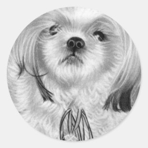 Silberglocke Welpenhalter Runder Aufkleber