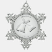 Silberglocken - Baum-Ornament Schneeflocken Zinn-Ornament (Vorderseite)