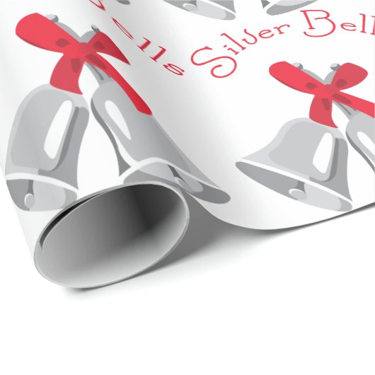 Silberglocken Geschenkpapier (Rolleneckpunkt)