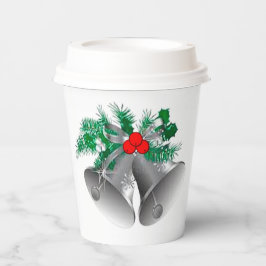 Silberglocken und Holly Paper Cups Pappbecher