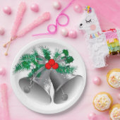 Silberglocken und Holzwolle Pappteller (Party)