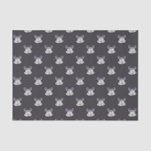 Silberglocken und Lila Bogen Seidenpapier (Vorderseite)