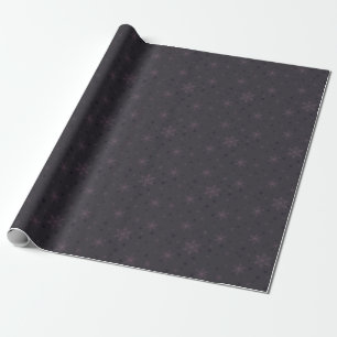 Silberglocken und Lila Schneeflocken Geschenkpapier