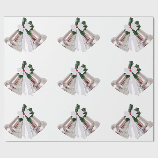 Silberglocken Weißpapier Geschenkpapier (Flach)
