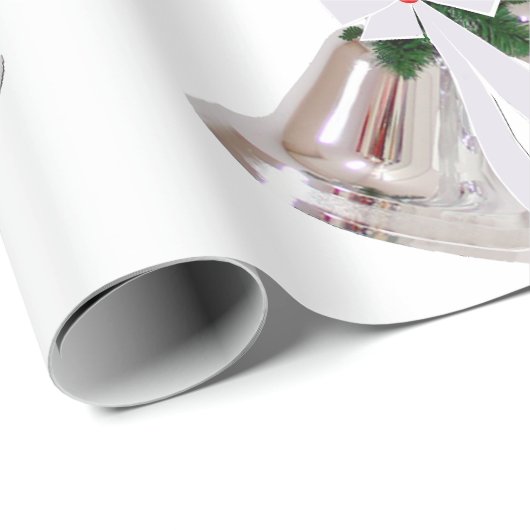 Silberglocken Weißpapier Geschenkpapier (Rolleneckpunkt)